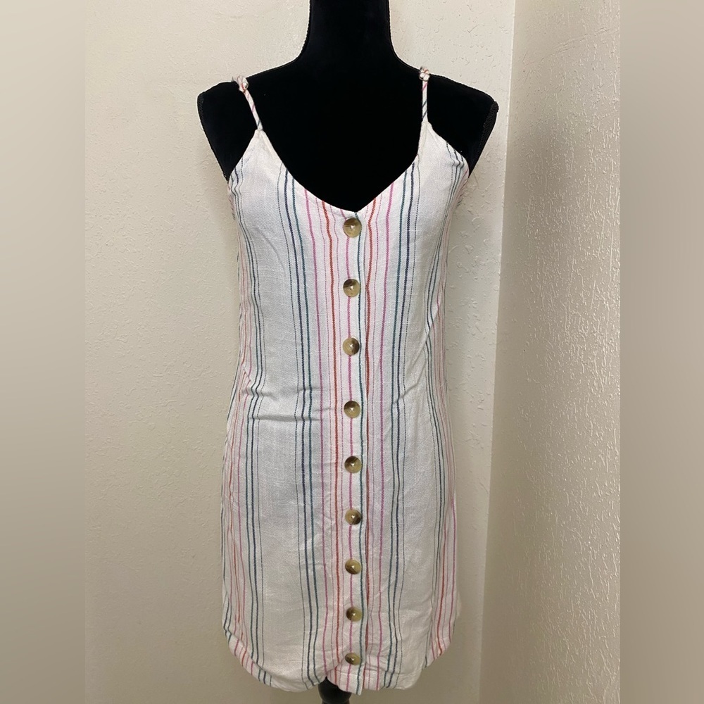 - Rip Curl striped sleeveless button down dress size M